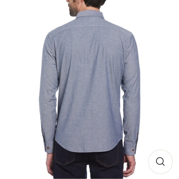 Original Penguin Ecovero Blend Chambray Shirt In Sargasso Sea Size Medium - Picture 2 of 9
